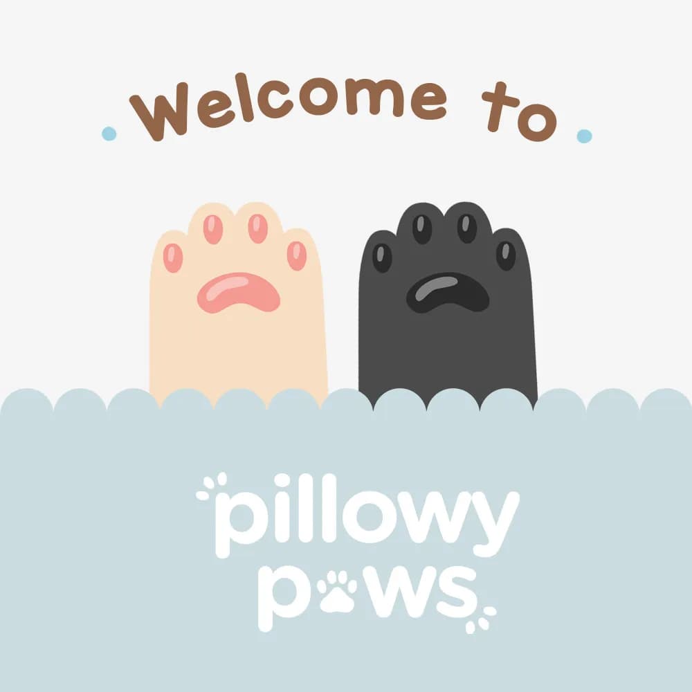 Pillowy Paws welcome illustration